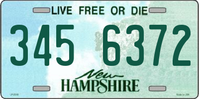 NH license plate 3456372