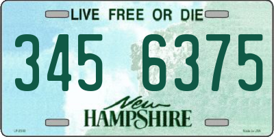 NH license plate 3456375