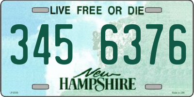 NH license plate 3456376