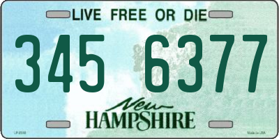 NH license plate 3456377