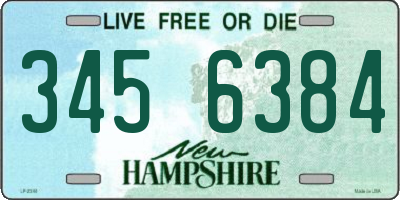 NH license plate 3456384