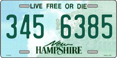 NH license plate 3456385
