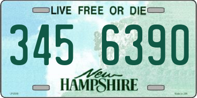 NH license plate 3456390