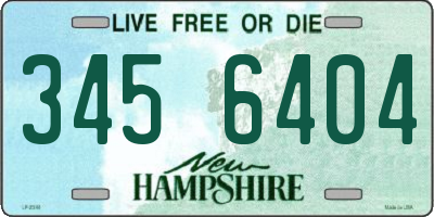 NH license plate 3456404