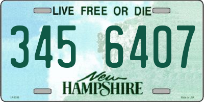 NH license plate 3456407