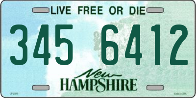 NH license plate 3456412