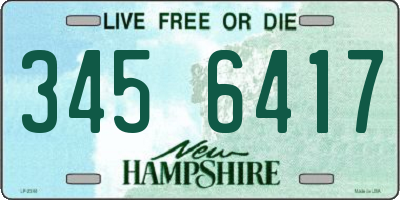 NH license plate 3456417