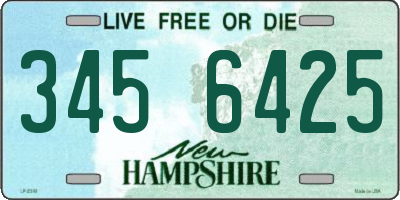 NH license plate 3456425