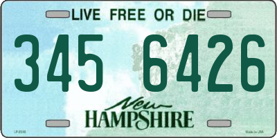 NH license plate 3456426