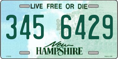 NH license plate 3456429