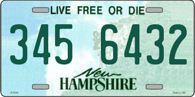 NH license plate 3456432