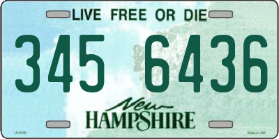 NH license plate 3456436