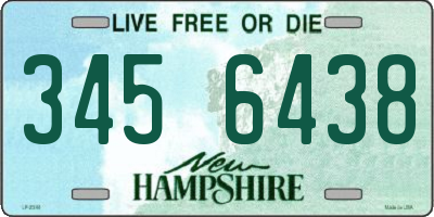 NH license plate 3456438