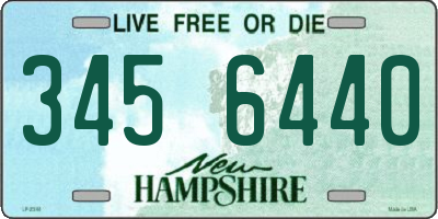 NH license plate 3456440