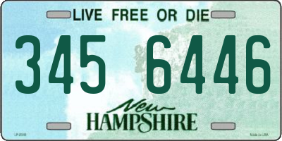 NH license plate 3456446