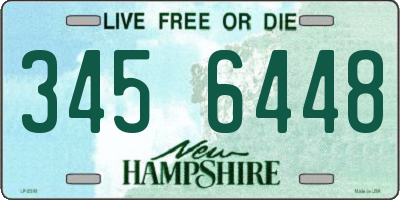 NH license plate 3456448