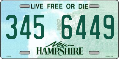 NH license plate 3456449