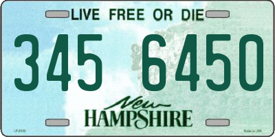 NH license plate 3456450