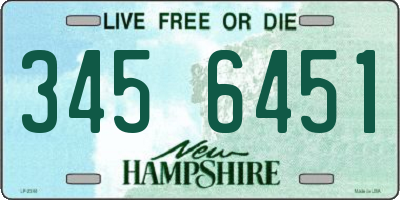 NH license plate 3456451