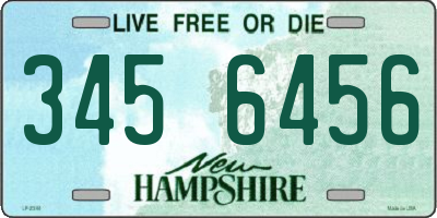 NH license plate 3456456