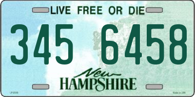 NH license plate 3456458