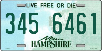 NH license plate 3456461