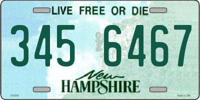 NH license plate 3456467