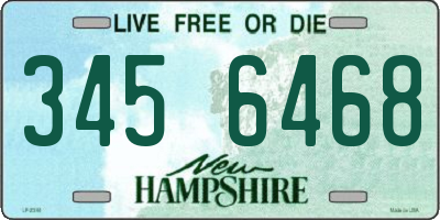 NH license plate 3456468