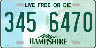 NH license plate 3456470