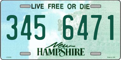NH license plate 3456471
