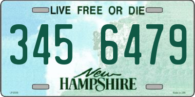 NH license plate 3456479