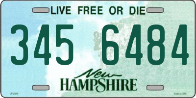 NH license plate 3456484