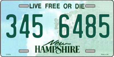 NH license plate 3456485