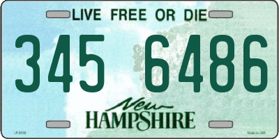 NH license plate 3456486