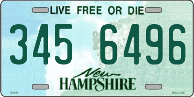 NH license plate 3456496