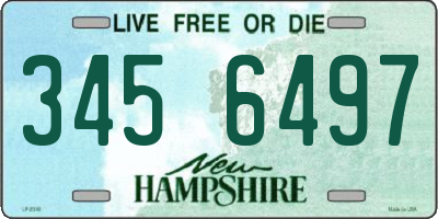 NH license plate 3456497