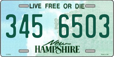 NH license plate 3456503