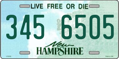 NH license plate 3456505