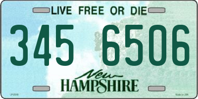 NH license plate 3456506