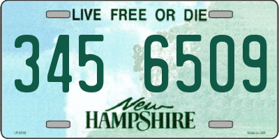NH license plate 3456509