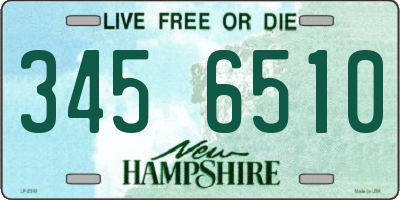 NH license plate 3456510