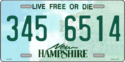 NH license plate 3456514