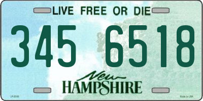 NH license plate 3456518