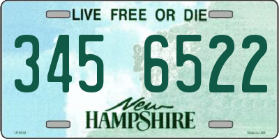 NH license plate 3456522