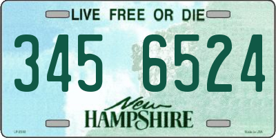 NH license plate 3456524