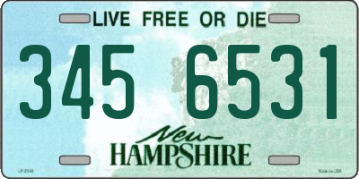 NH license plate 3456531