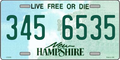 NH license plate 3456535