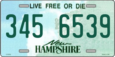 NH license plate 3456539