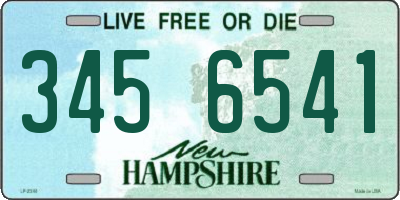 NH license plate 3456541