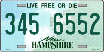 NH license plate 3456552